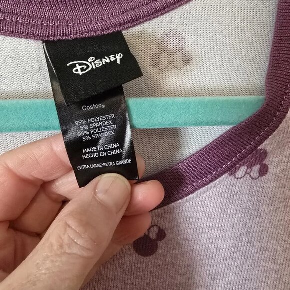 Disney Pajama Set Women's X Large 2-Piece Minnie Mouse Cozy Purple Soft Lounge - Picture 4 of 4